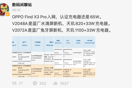 OPPO Find X3 Pro入网：没有125W快充，但屏幕值得期待