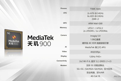 MediaTek发布全新6nm 5G移动芯片天玑900